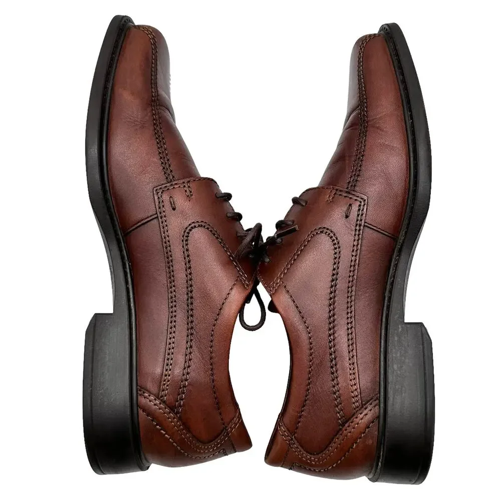 ECCO Men's Sz: 42 / US 8/8.5 Leather Brown Shock Point Lace Up